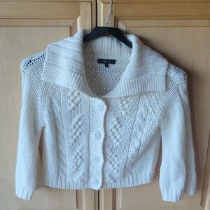 Express Cream Button-Up Cardigan